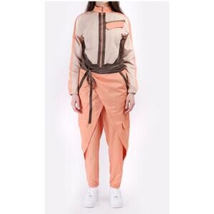 Women's Nike Air Jordan THE FUTURE Primal Flight Jumpsuit Peach Tan Size Large